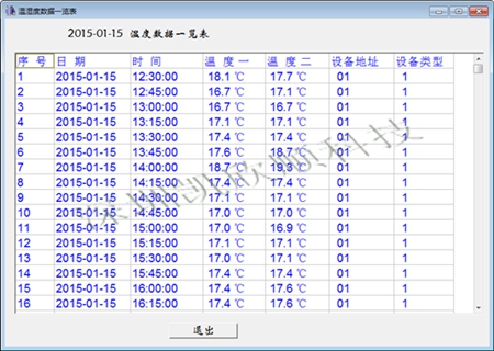 保存双温度报警记录仪数据示意图